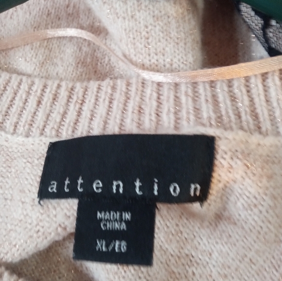 Attention Cream Sweater with Black Lace Accents - Picture 3 of 3